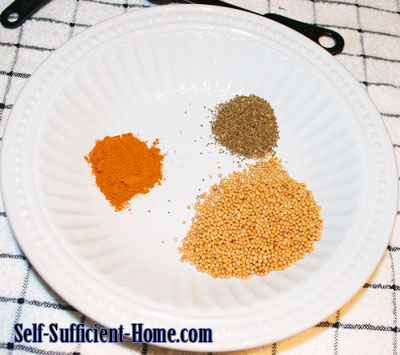 turmeric, celery seed, mustard seed